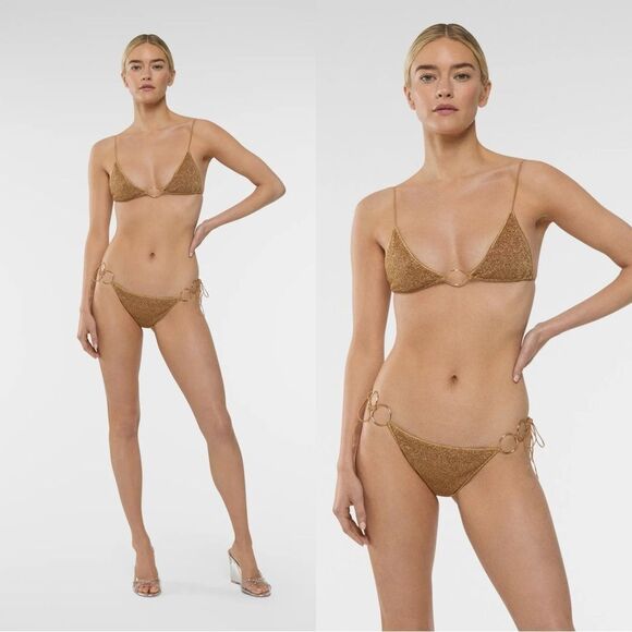 NEW OSEREE LUMIÈRE RING MICROKINI in gold - Picture 1 of 11